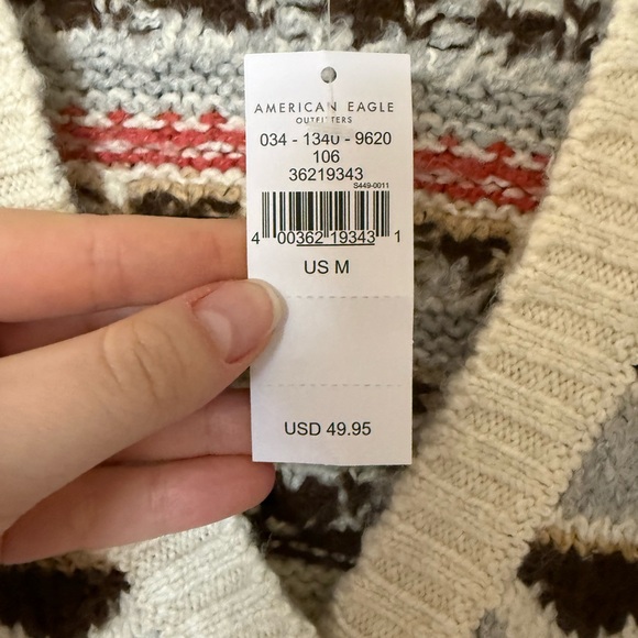 ✨NWT American Eagle Outfitters Women’s Cardigan Sweater Fair Isle Retro Vintage - Picture 5 of 8